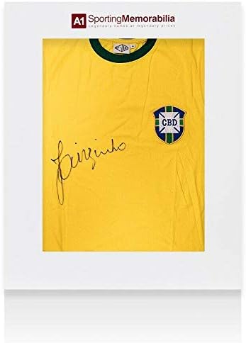 Jairzinho prednji potpis Brazil košulja - poklon kutija Autograph Jersey - Autografirani nogometni dresovi