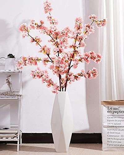 2 butik 3pcs grane cvijeta trešnje, ružičasti cvjetovi cvijeta šljive umjetni dekor u obliku cvijeta trešnje stabljike drveća