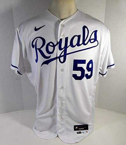 2020. Kansas City Royals Andres Machado 59 Igra izdana White Jersey DG P 48 09 - Igra se koristio MLB dresovi