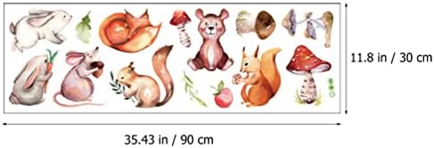 2 lista lijepe crtane Zidne naljepnice za šumske životinje za bebu odvojiva vjeverica lisica zec gljiva zidna naljepnica