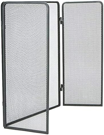 Zaslon za kamin klasični stil 3-panelni metalni zaslon za kamin crna metalna mreža poklopac za zaštitu od iskre Pribor za