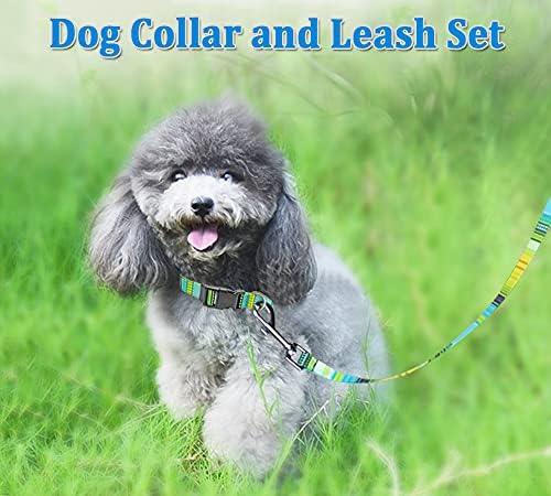 Maypaw Dog Leash and Collar Set, 8ft Slatki uzorak najlona za kućne ljubimce i podesivi kombinezon za ovratnike za pse za
