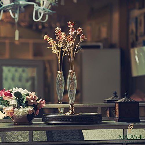 Cvjetovi buketa Matashi Rose u ukrasu vaze umočeni u 24k zlato obloženi crvenim kristalima poklon za djevojku dečko suprug