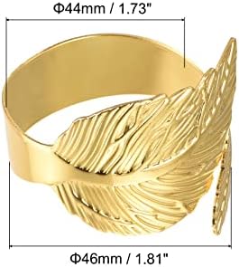 UxCell Metal Sapkin prstenovi set od 4, jesenski list otvoreni salveti držač prstena za prsten za ukrasi za blagovaonicu