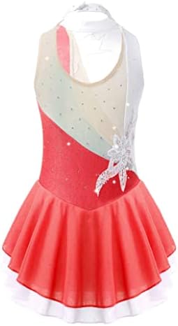 Shinsto Kids Girls Shiny Sequins Cvjetna figura za klizanje ledene balete baleta gimnastička haljina