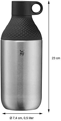 WMF boca za piće od nehrđajućeg čelika 500 ml prikladno za gazirana pića, poklopac vijaka, nepropusno, BPA-