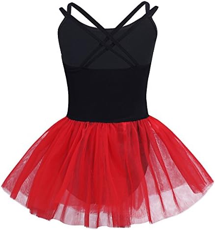Agoky Kids Girls 2 Piece Camisole Balet Dance Bodysuit s mrežicom s vezanom suknjom