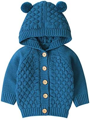 Zimska pletena djevojka beba nadmašena kapuljača s kapuljačam kaput jakne džemper topli djevojčice kaput i jakna djevojka