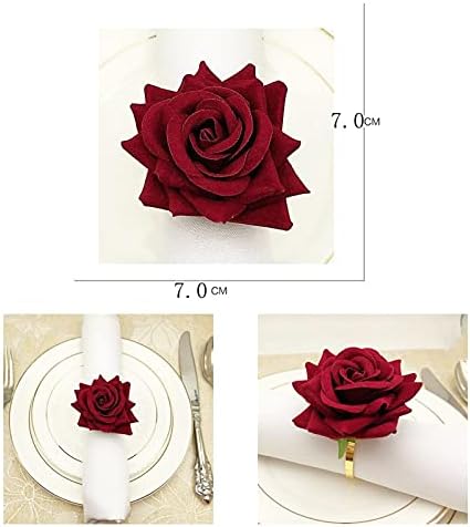 n/a 6pcs crvena ruža oblik ručnika ručnika za salveti za salvete svadbeni hotel hotel dekor za obljetnicu za obljetnicu kuće