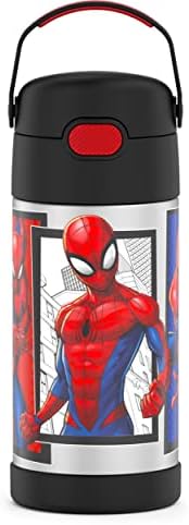 Thermos Funtainer 12 unce Vakuum od nehrđajućeg čelika Izolirana Dječja boca slame, Spider-Man i zamjenske slamke za bočicu
