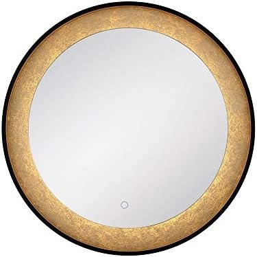 Eurofaza 33830-018 29W 1 LED okrugli rub-osvijetljeno zlatno ogledalo, 30 , crni završetak