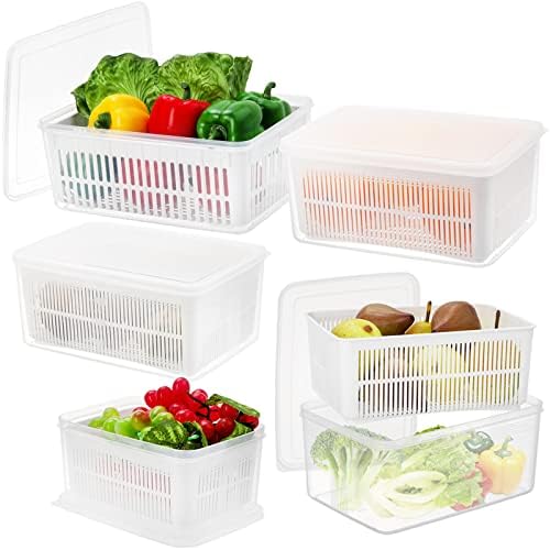 * 4 pakiranja spremnika za skladištenje voća u hladnjaku, spremnik za čuvanje svježih proizvoda za salatu od povrća i bobica