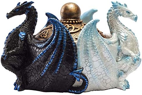 Pacifički poklon posuđa fantazija keltski čvor DUAL Yin Yang Dragons Dekorativni sitnicu nakit Figurica 5,75 dugačak