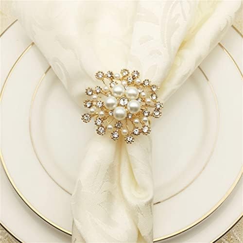 Xjjzs 10pcs/ metalni cvjetni dijamantni salveti prsten za salveti za salveti vjenčanje hotelske posude za salveti kopča radna