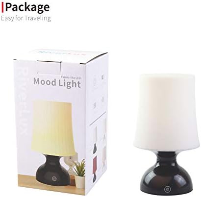 Riverlux LED svjetlo za raspoloženje, crno -bijela svjetiljka, stolna svjetiljka za nordijsku stilu, minimalistička stolna