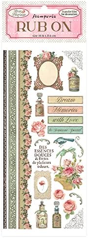 Stamperia Rub-on 4 x8.5 -rose Parfum Borders & Parfmes -dflrb14