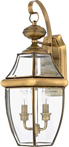 Vanjska zidna svjetiljka 98317, zidna rasvjeta, 2 svjetiljke, 120 vata, antikni mesing