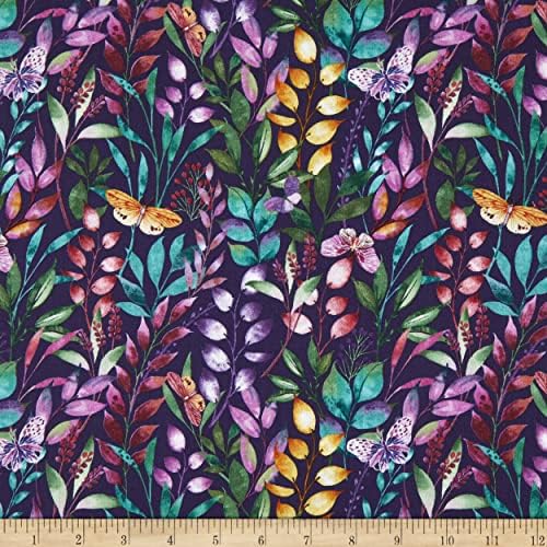 Čarobne grane botaničkog vrta Vilmington i leptiri ljubičaste boje, dvorište tkanine