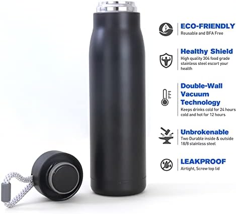 Croward-Flask boca s vodom s ručkama uže- nehrđajući čelik, dvostruko zid za višekratnu upotrebu, vakuum izolirana usta-