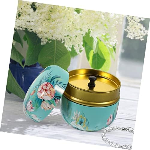 6pcs tiskane okrugle kuhinjske višebojne staklenke za pohranu svijeća mini s kontejnerima grah cvjetni cvijet 9 prijenosni