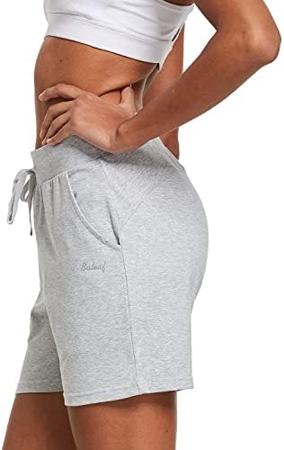 Baleaf ženske pamučne joge kratke hlače znoj atletski salon plaže kratke hlače dres s džepovima za izvlačenje ljeto ljeto