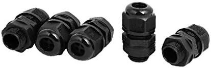 X-DREE M16X1.5 mm 2,4 mm-3,4 mm raspon najlon 4 rupe Podesivi kabeli žlijezda crnih 5pcs (m16x1.5 mm 2,4 mm-3,4 mm raspon