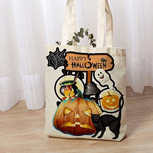 Halloween jack-o-lantern crne mačke šišmice vještica uzorka torba za žene, vrećice za prehrambene proizvode za višekratnu