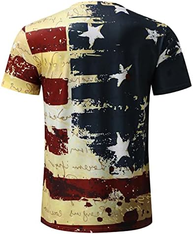 Xxbr majice kratkih rukava za muškarce, američka zastava tiskana grafička majica domoljubne majice mišićni trening teretana